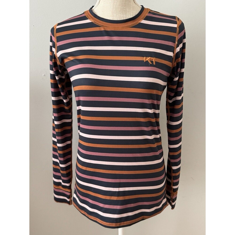 Kari Traa Striped Long Sleeve Base Layer Top Women’s Size M Outdoors Sports